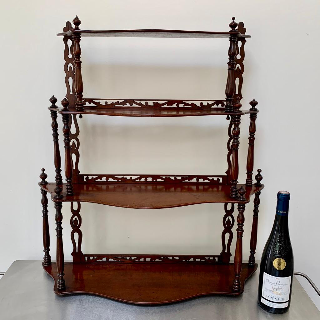 19th Century French Carved Freestanding or Hanging Shelves in Mahogany In Good Condition In Uppingham, Rutland