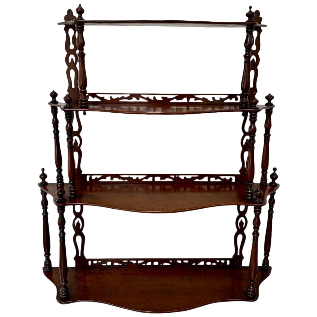 19th Century French Carved Freestanding or Hanging Shelves in Mahogany