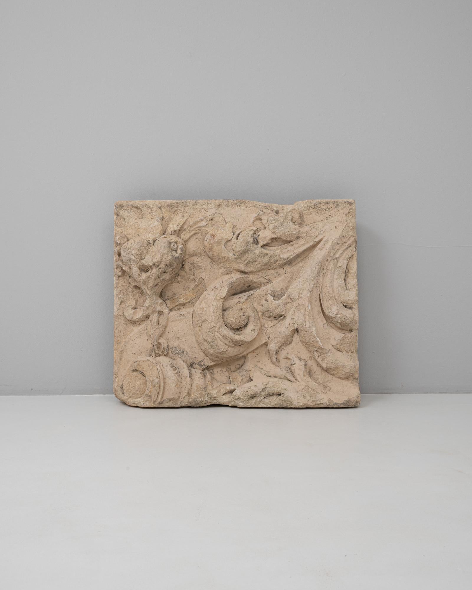 Pierre Ornement architectural en pierre française sculptée du 19e siècle en vente
