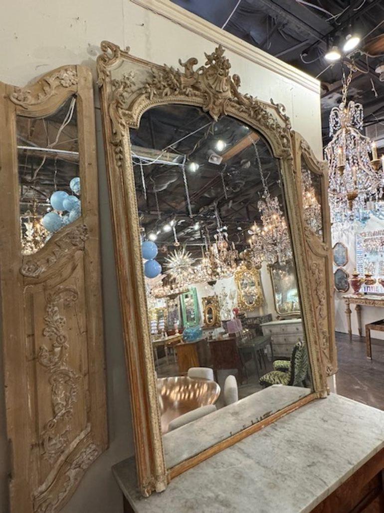 Français Miroir en gesso sculpté français du 19e siècle en vente