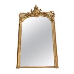 Specchio francese intagliato in gesso del XIX secolo