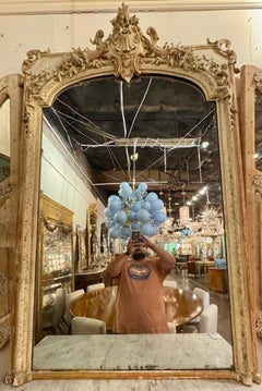 Miroir en gesso sculpté français du 19e siècle