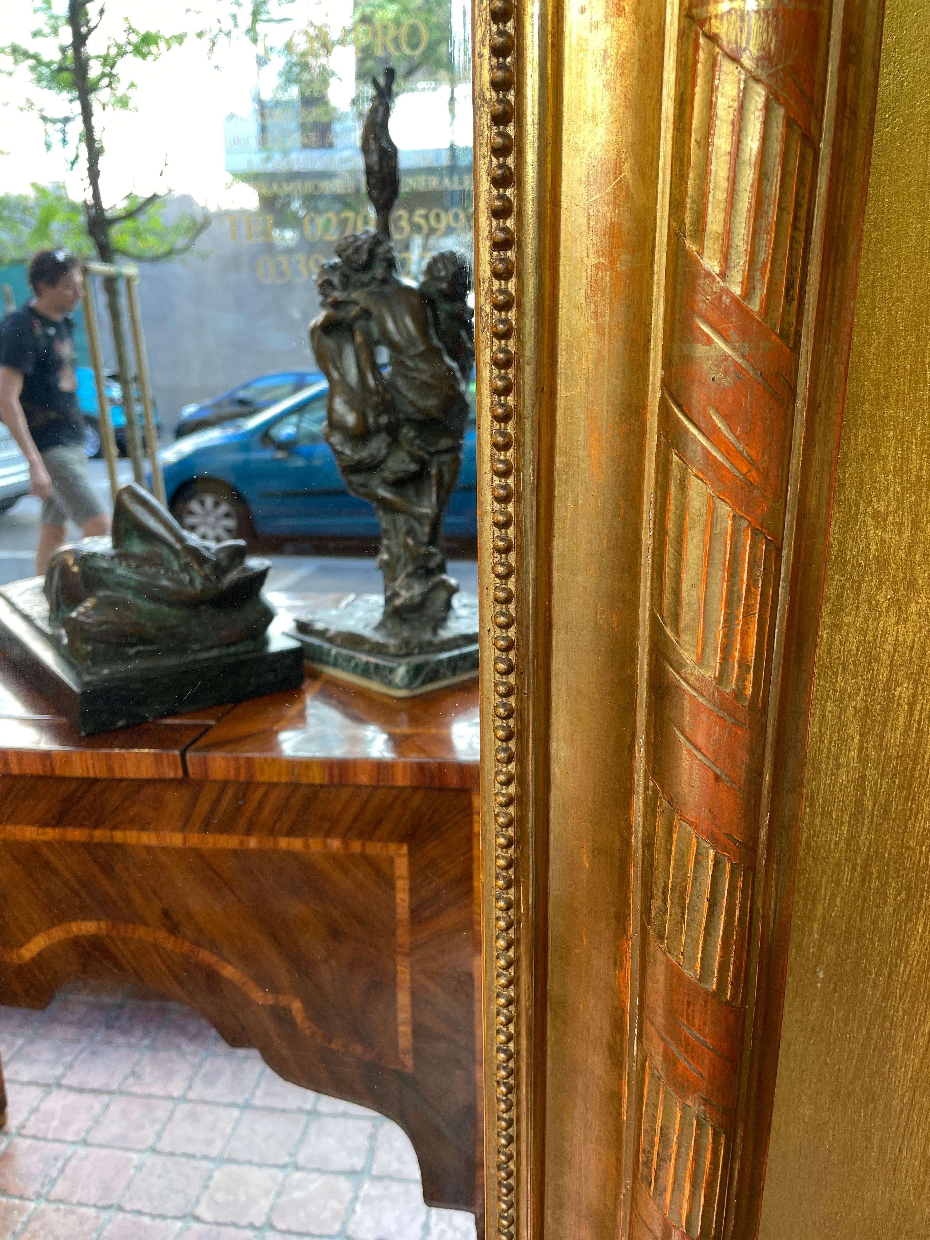 19. Jahrhundert Franzsisch geschnitzt vergoldet Holz Bodenspiegel im Angebot 4