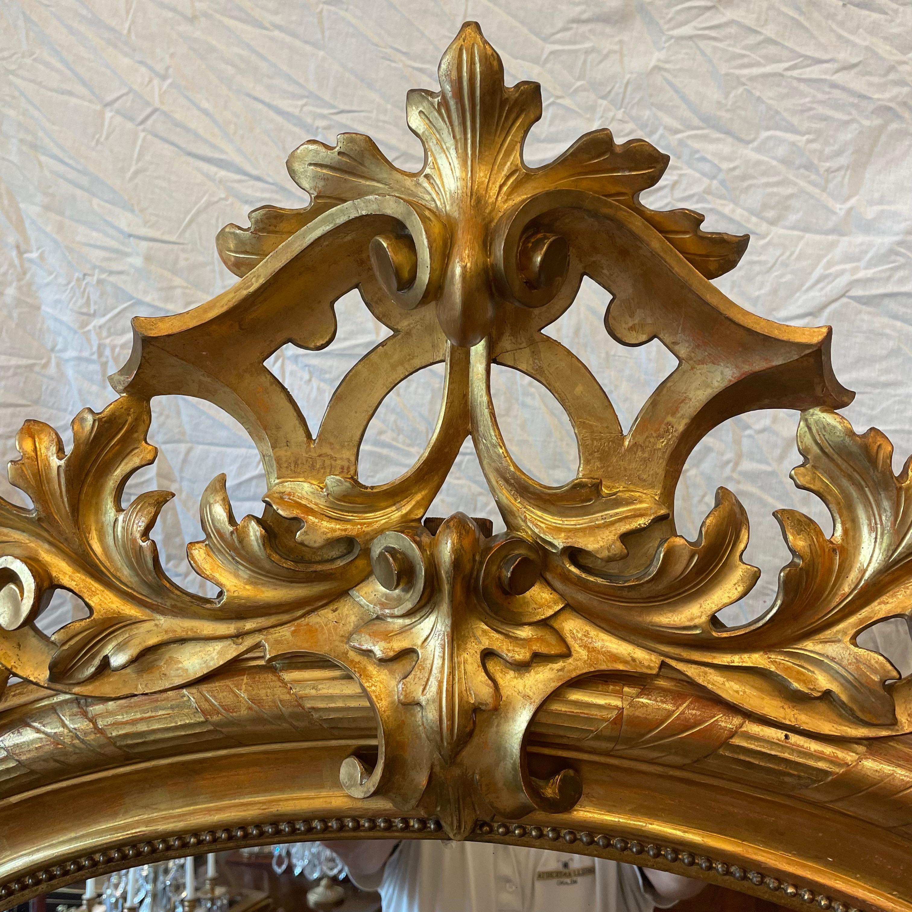 19. Jahrhundert Franzsisch geschnitzt vergoldet Holz Bodenspiegel (Französisch) im Angebot