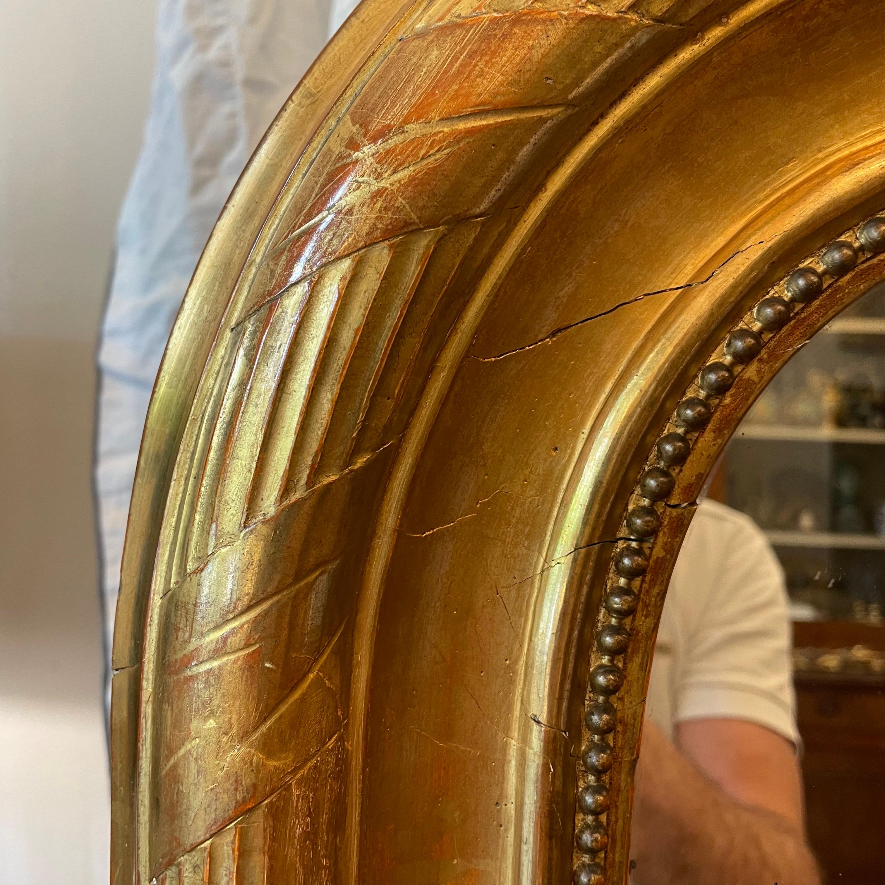 19. Jahrhundert Franzsisch geschnitzt vergoldet Holz Bodenspiegel (Vergoldetes Holz) im Angebot