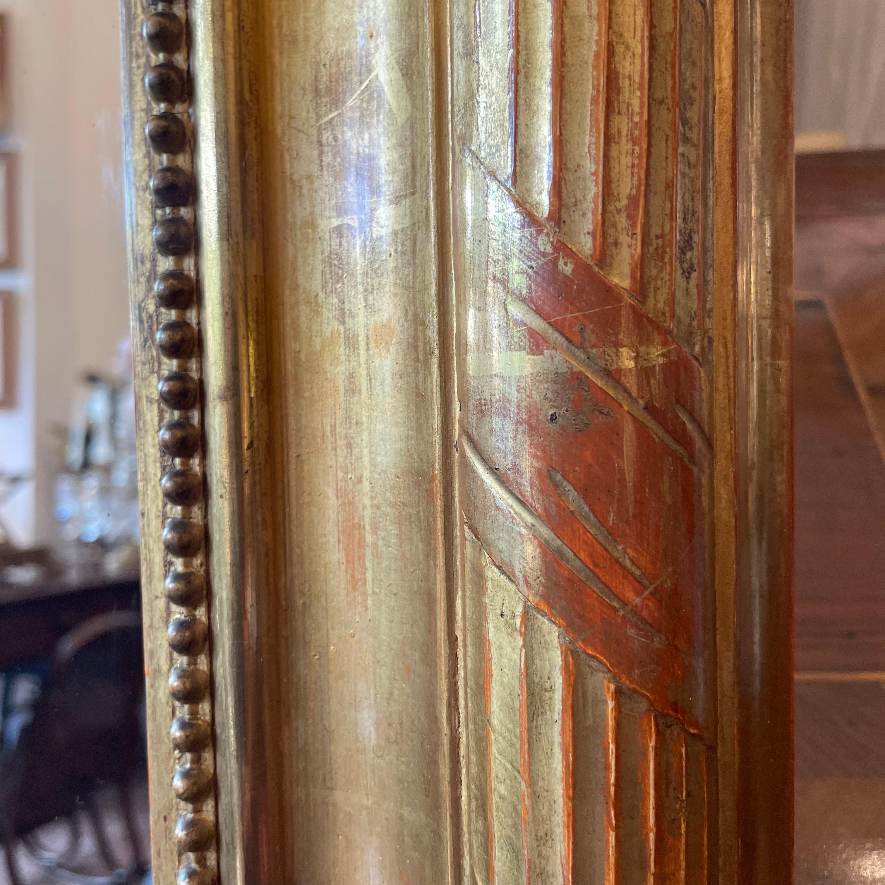 19. Jahrhundert Franzsisch geschnitzt vergoldet Holz Bodenspiegel im Angebot 1