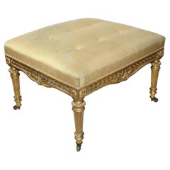 19th Century French carved gilt wood stool.