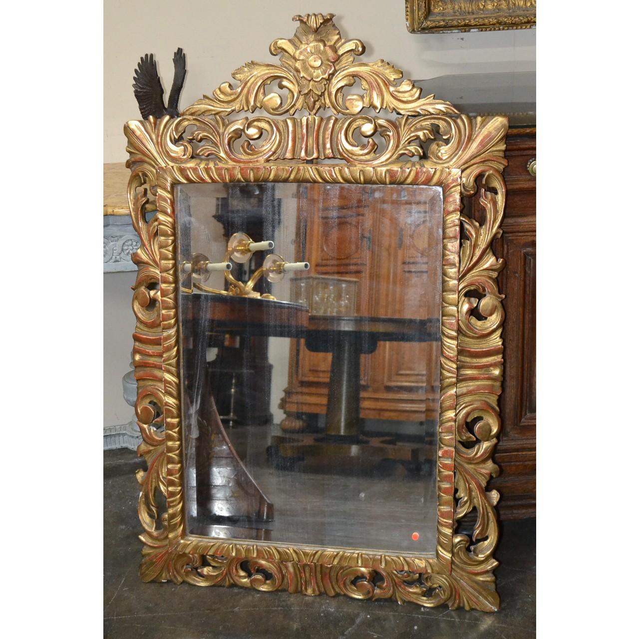 Late 19th Century 19th Century French Carved Giltwood Mirror