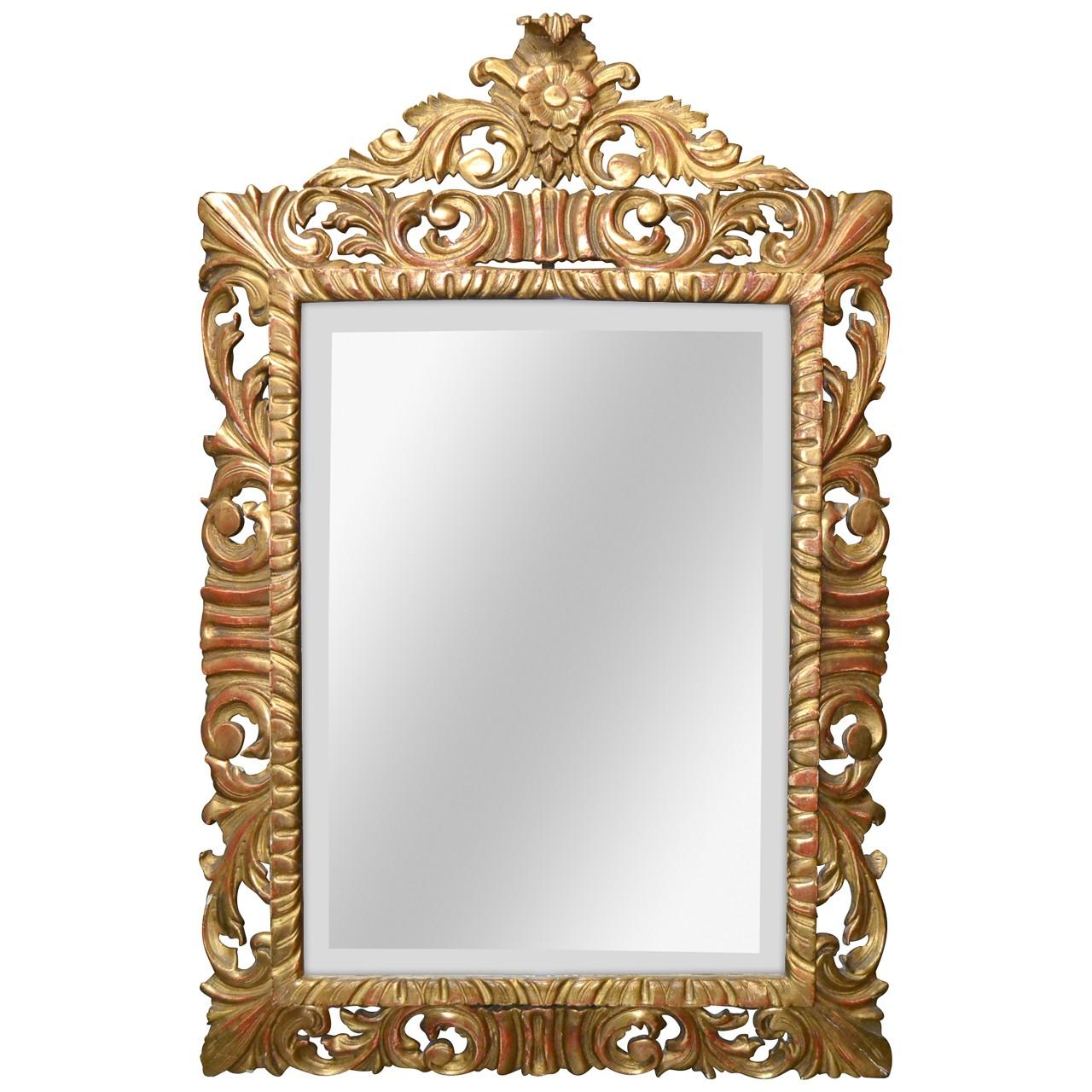 19th Century French Carved Giltwood Mirror