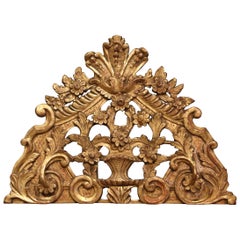 19th Century French Carved Giltwood Wall Decor with Leaf and Floral Motifs