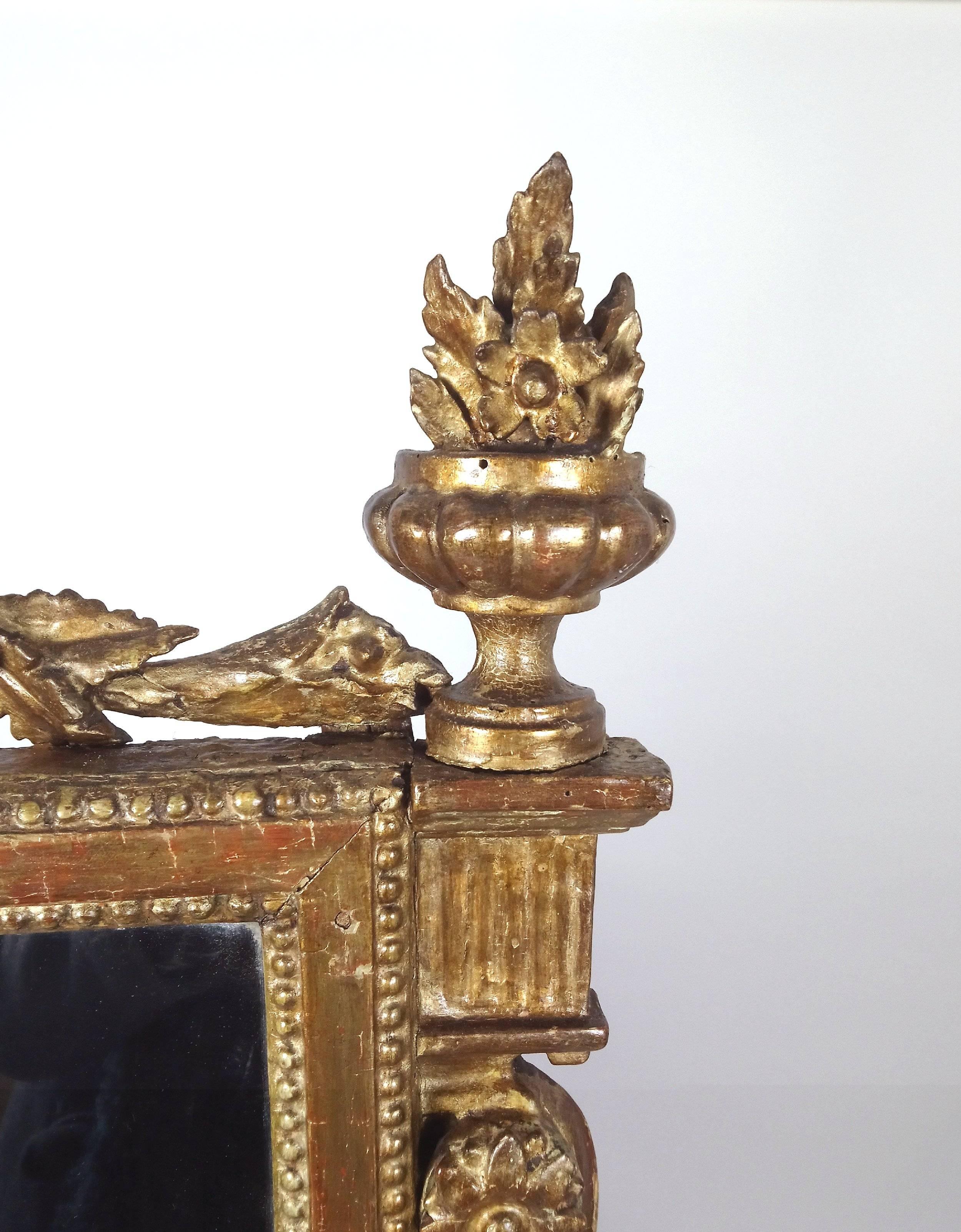 19th Century French Carved Giltwood Wall Mirror 1