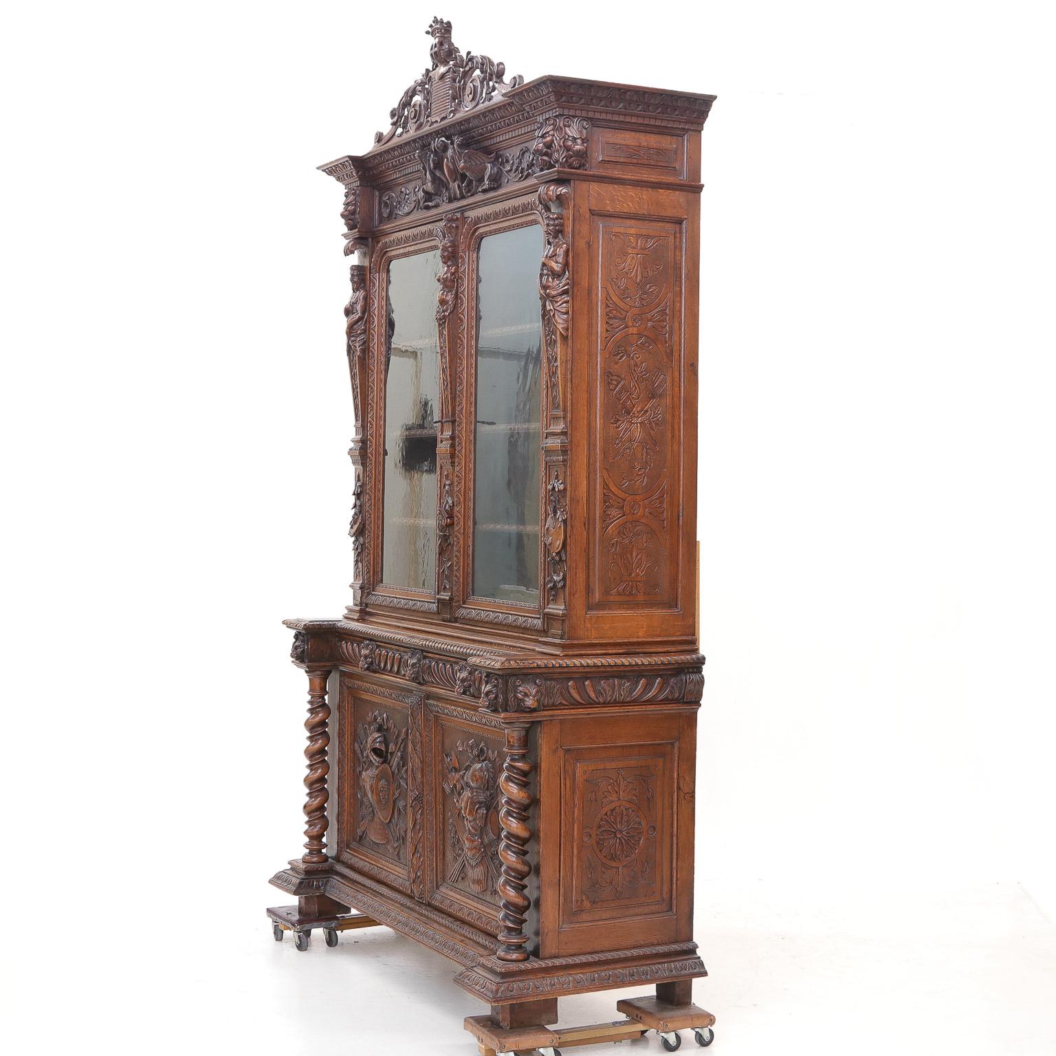 19th Century French Carved Hunting Lodge Cabinet 2