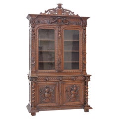 19th Century French Carved Hunting Lodge Cabinet