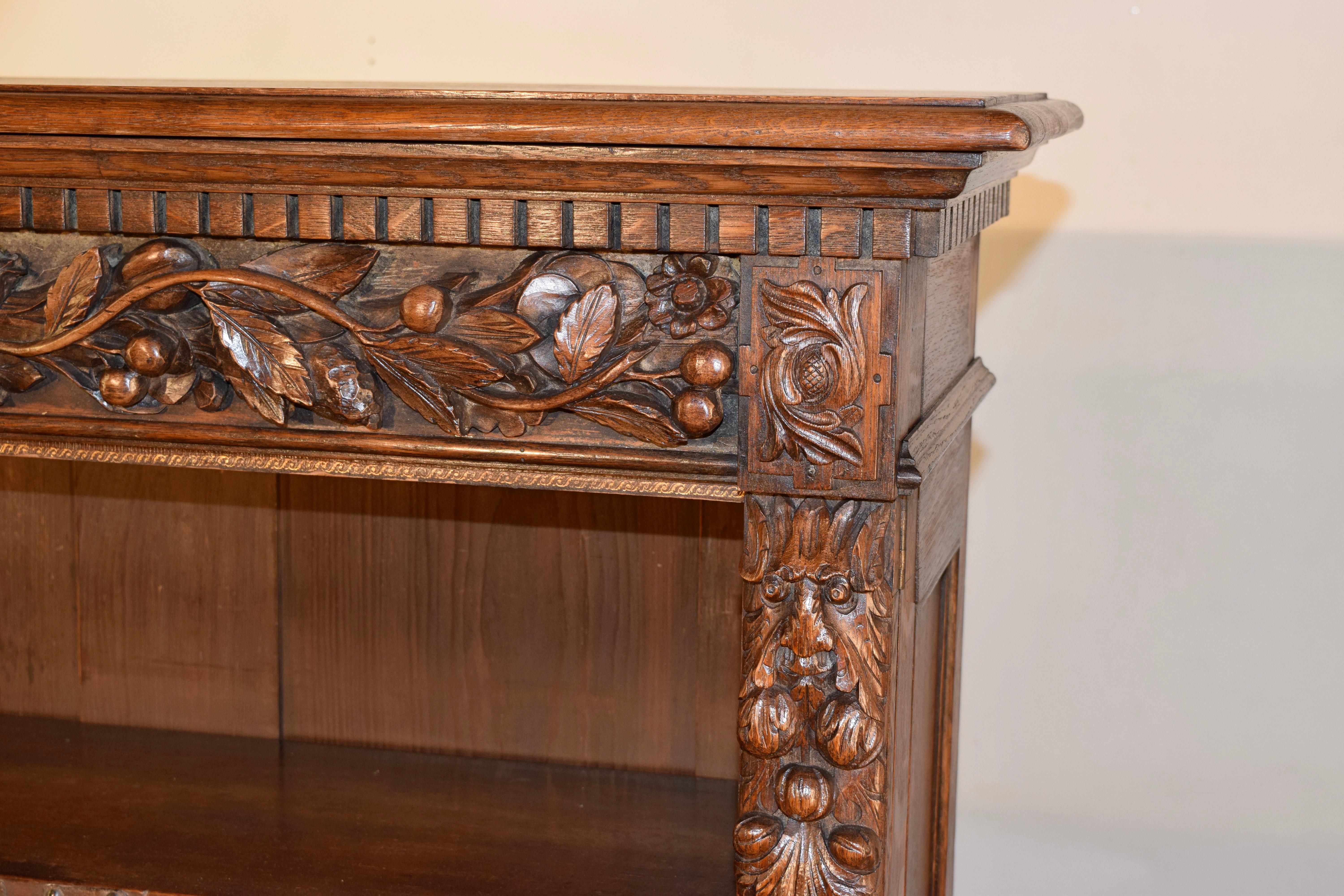 19th Century French Carved Large Bookcase In Good Condition In High Point, NC