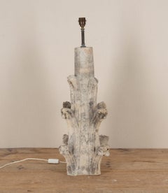 19th Century French Carved Limestone Gothic Architectural Fragment Table Lamp