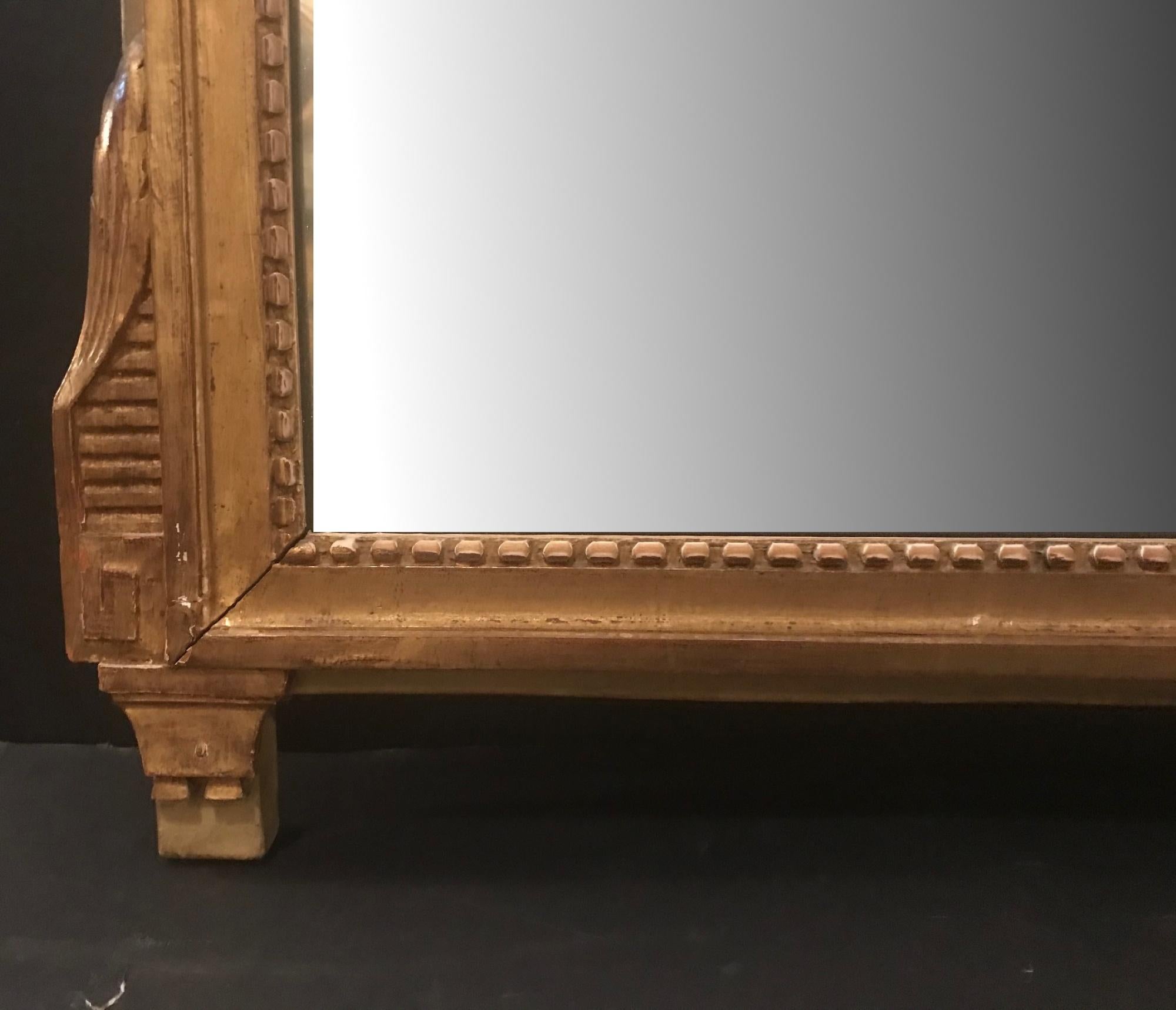 19th Century French Carved Louis XVI Style Musical Instruments Giltwood Mirror 6