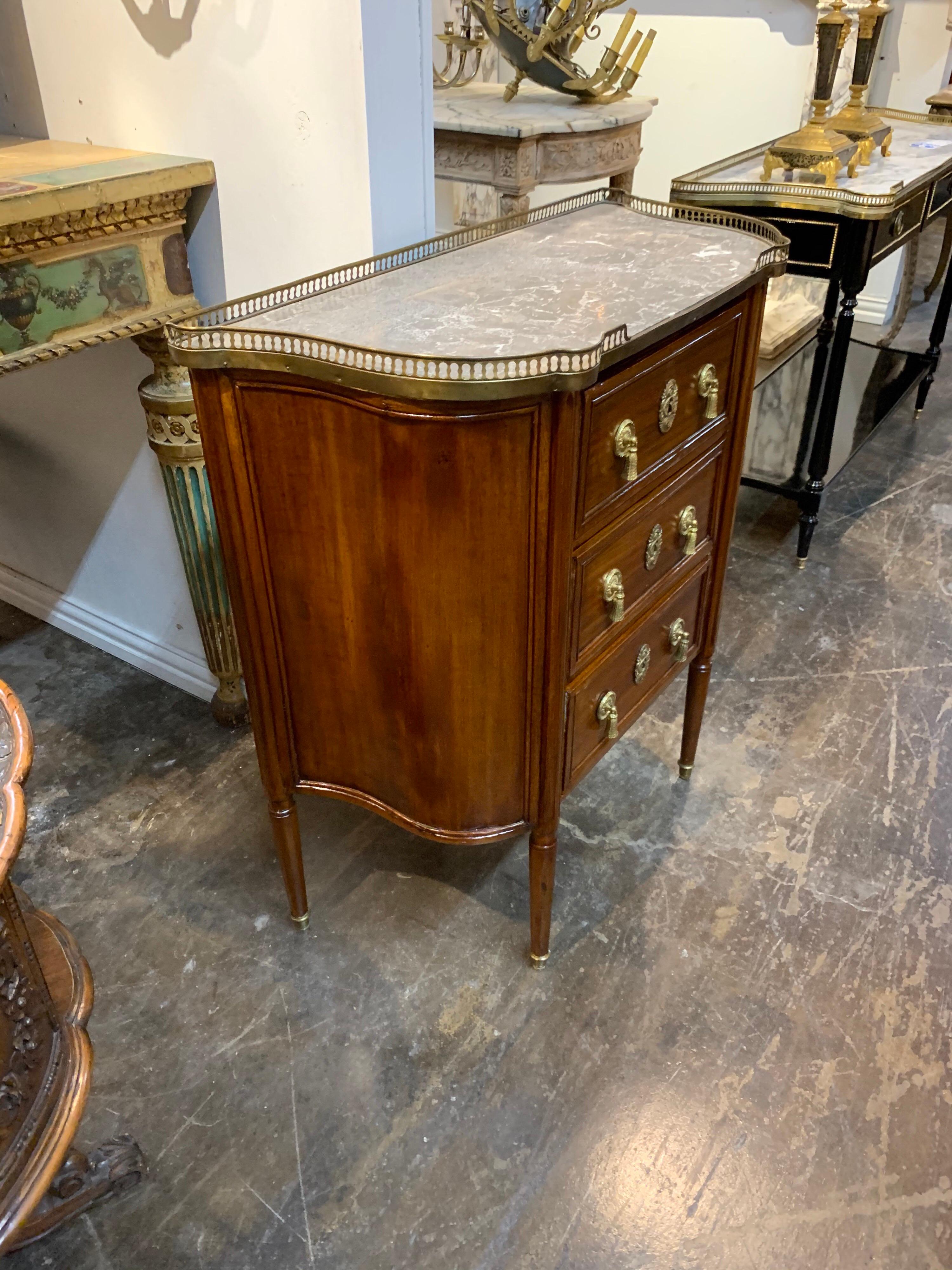 19th Century French Carved Mahogany Directoire' Side Cabinet In Good Condition In Dallas, TX