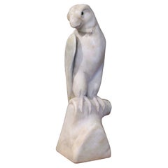 Sculpture française du 19ème siècle en marbre sculpté avec yeux en verre