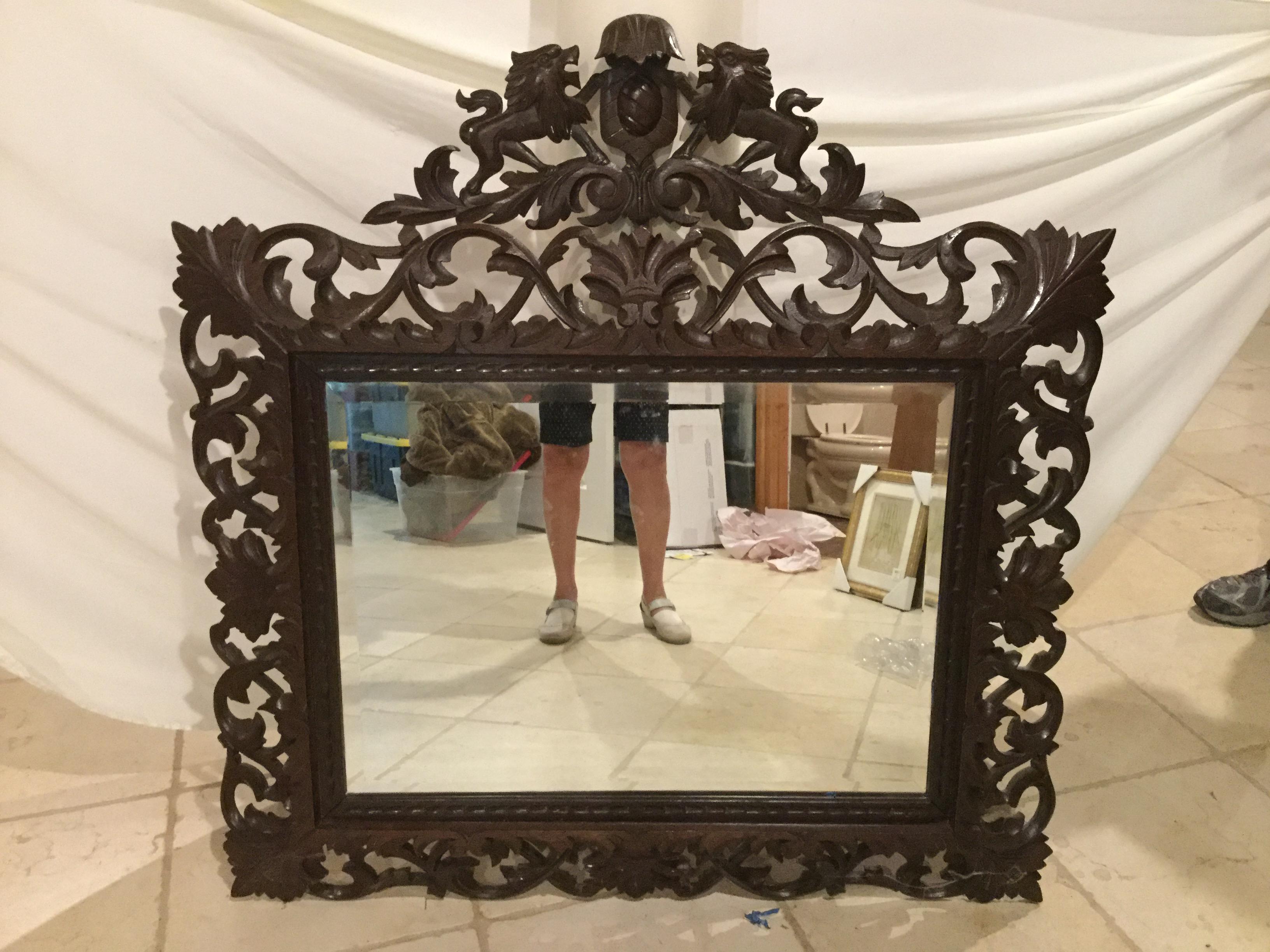 19th Century French Carved Mirror For Sale 5