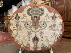 19th Century French Carved Oak and Painted Tilt-Top Wine Tasting Table