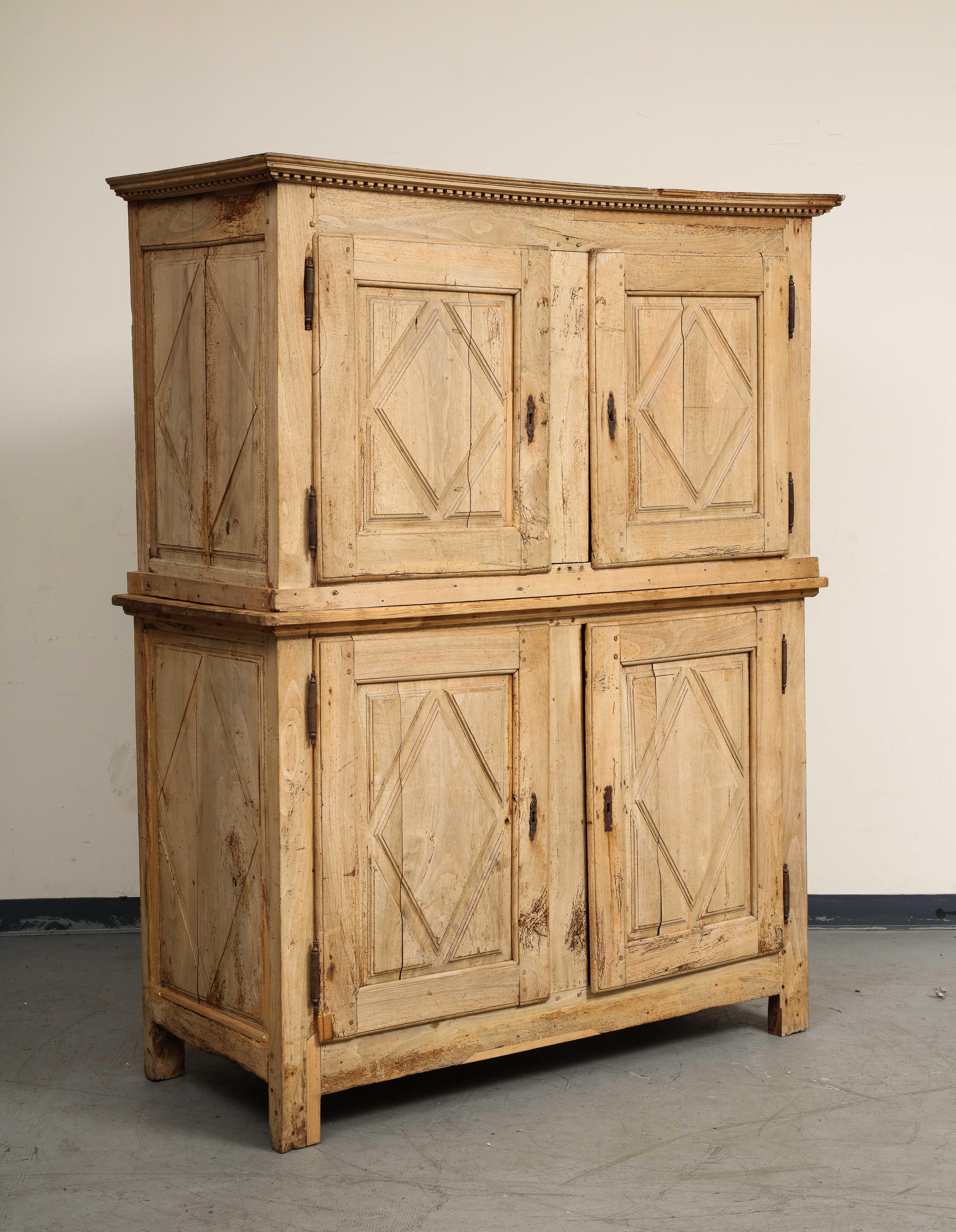 Rustic 19th Century French Carved Oak Armoire with TV Mount