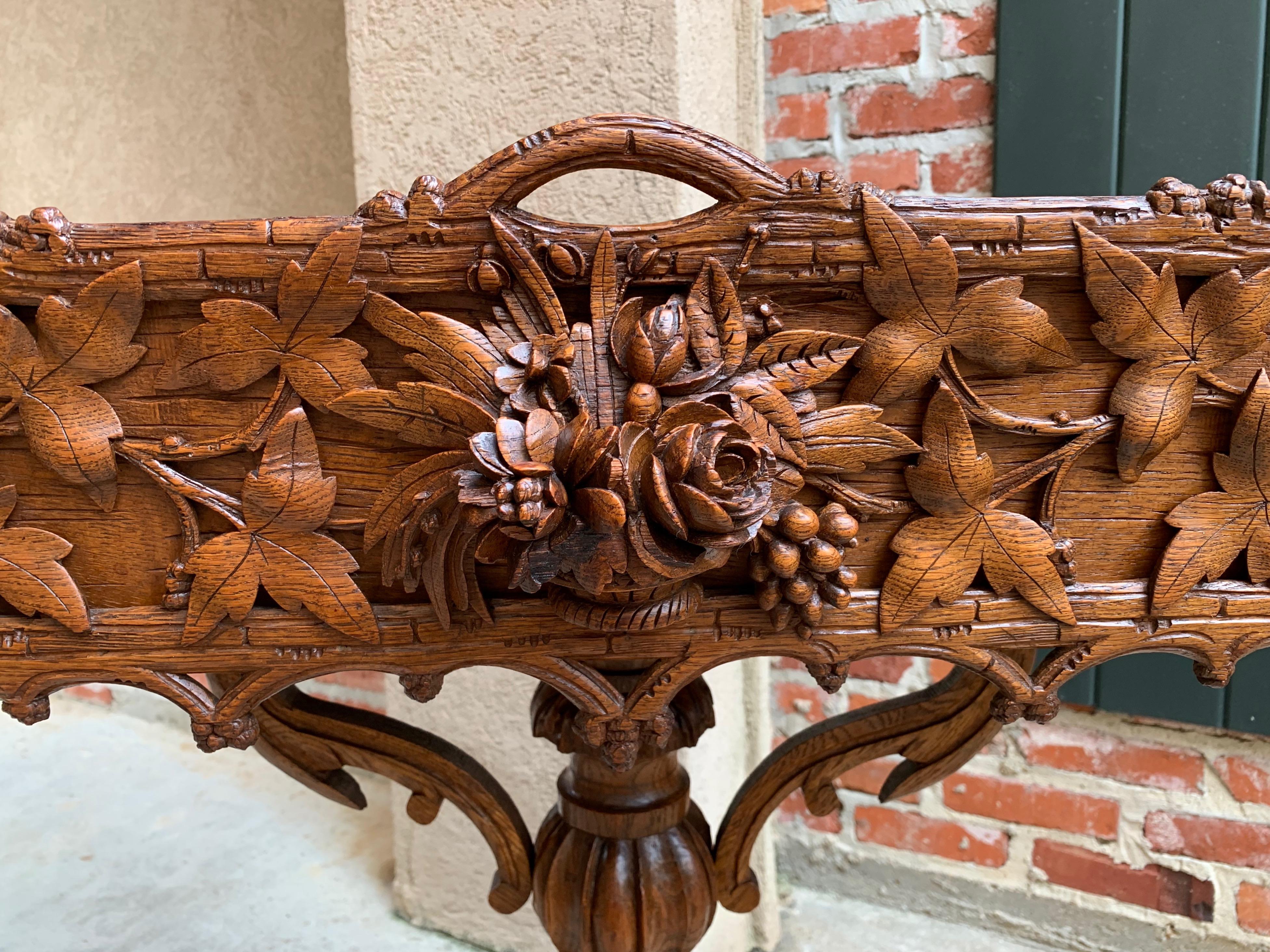 19th Century French Carved Oak Black Forest Plant Stand Jardinière Flower Box 9