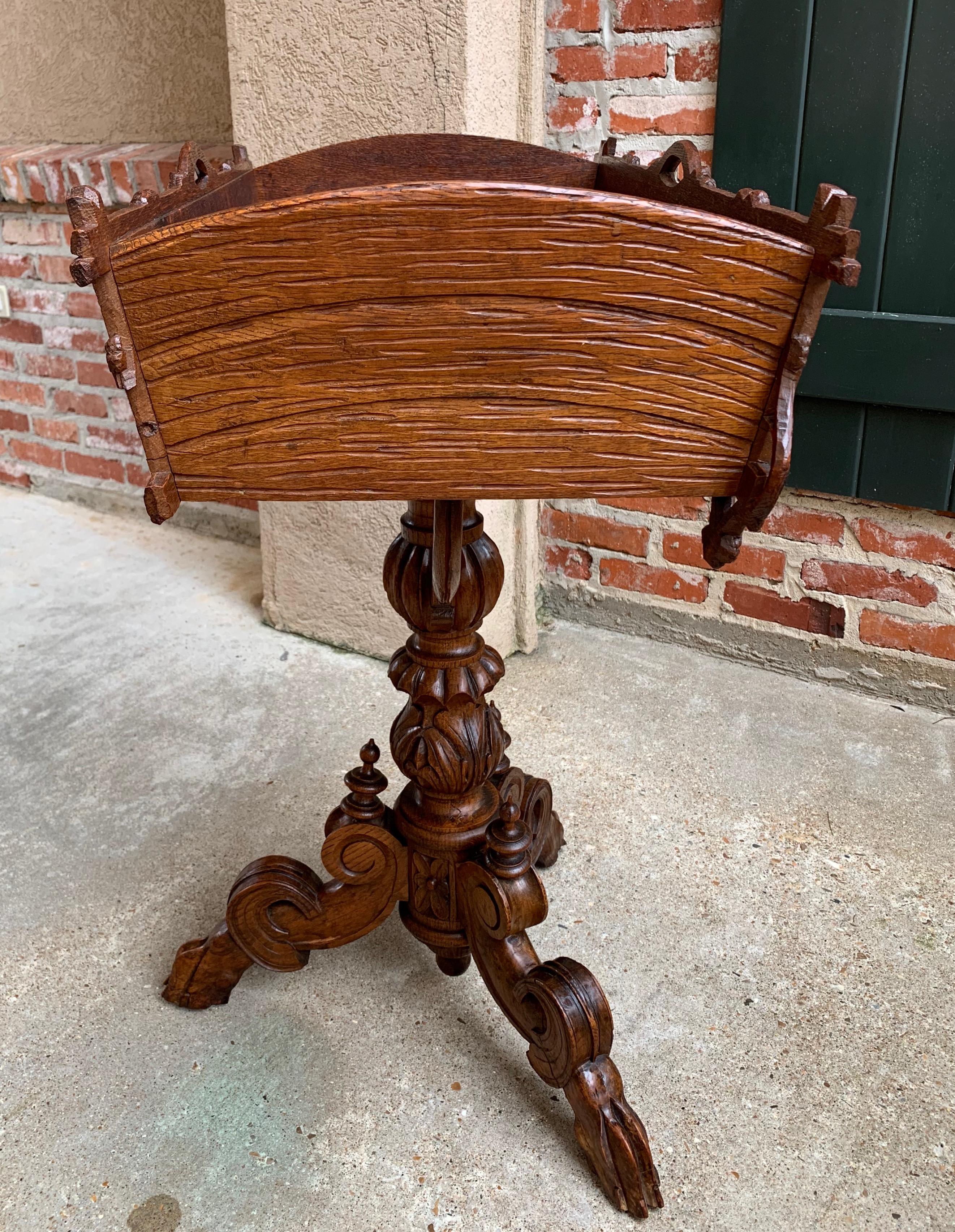 19th Century French Carved Oak Black Forest Plant Stand Jardinière Flower Box 2