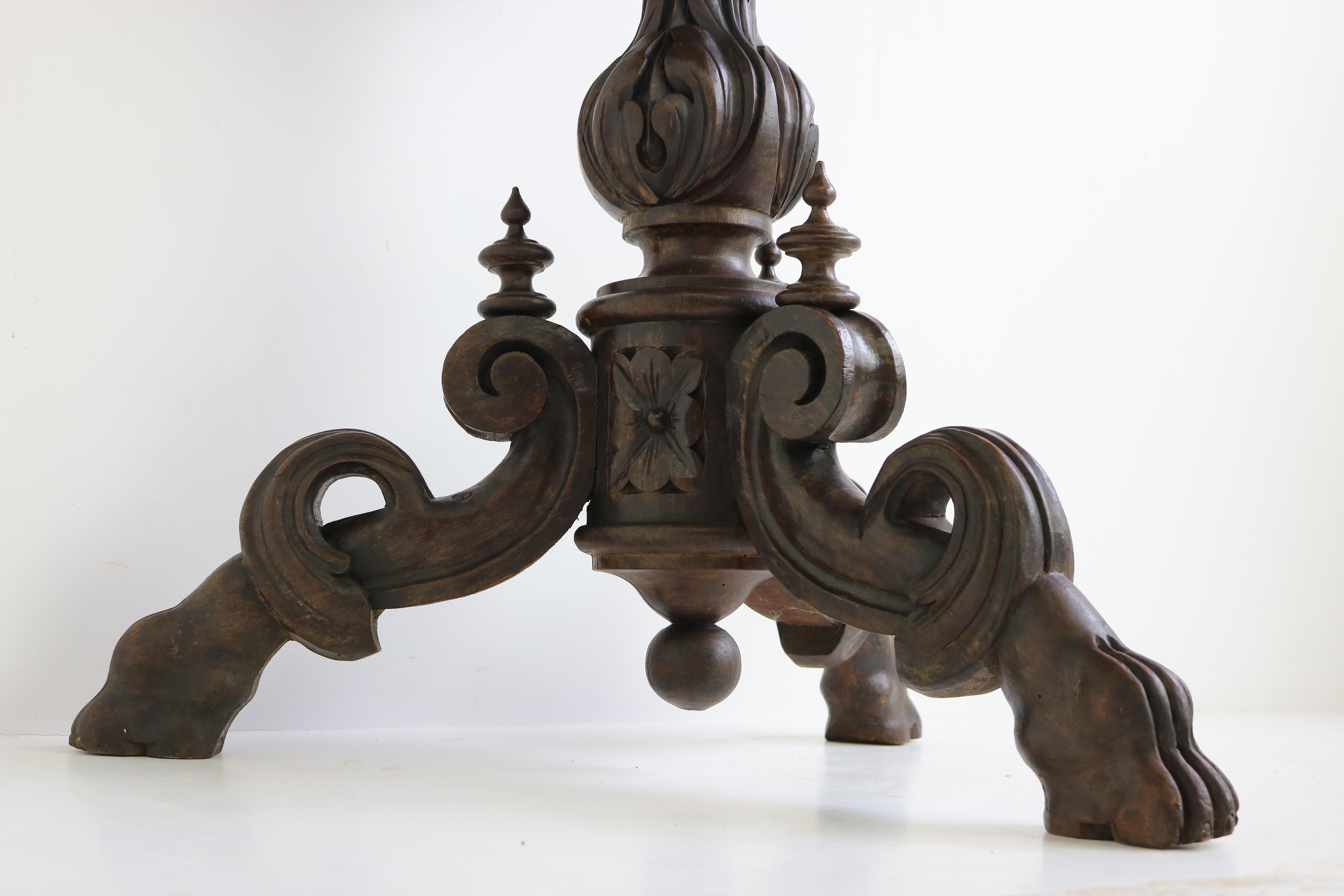 19th Century French Carved Oak Black Forest Plant Stand Jardinière Flower Box For Sale 1