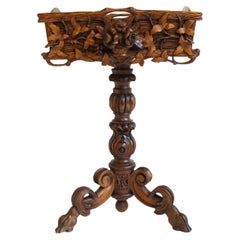 19th Century French Carved Oak Black Forest Plant Stand Jardinière Flower Box