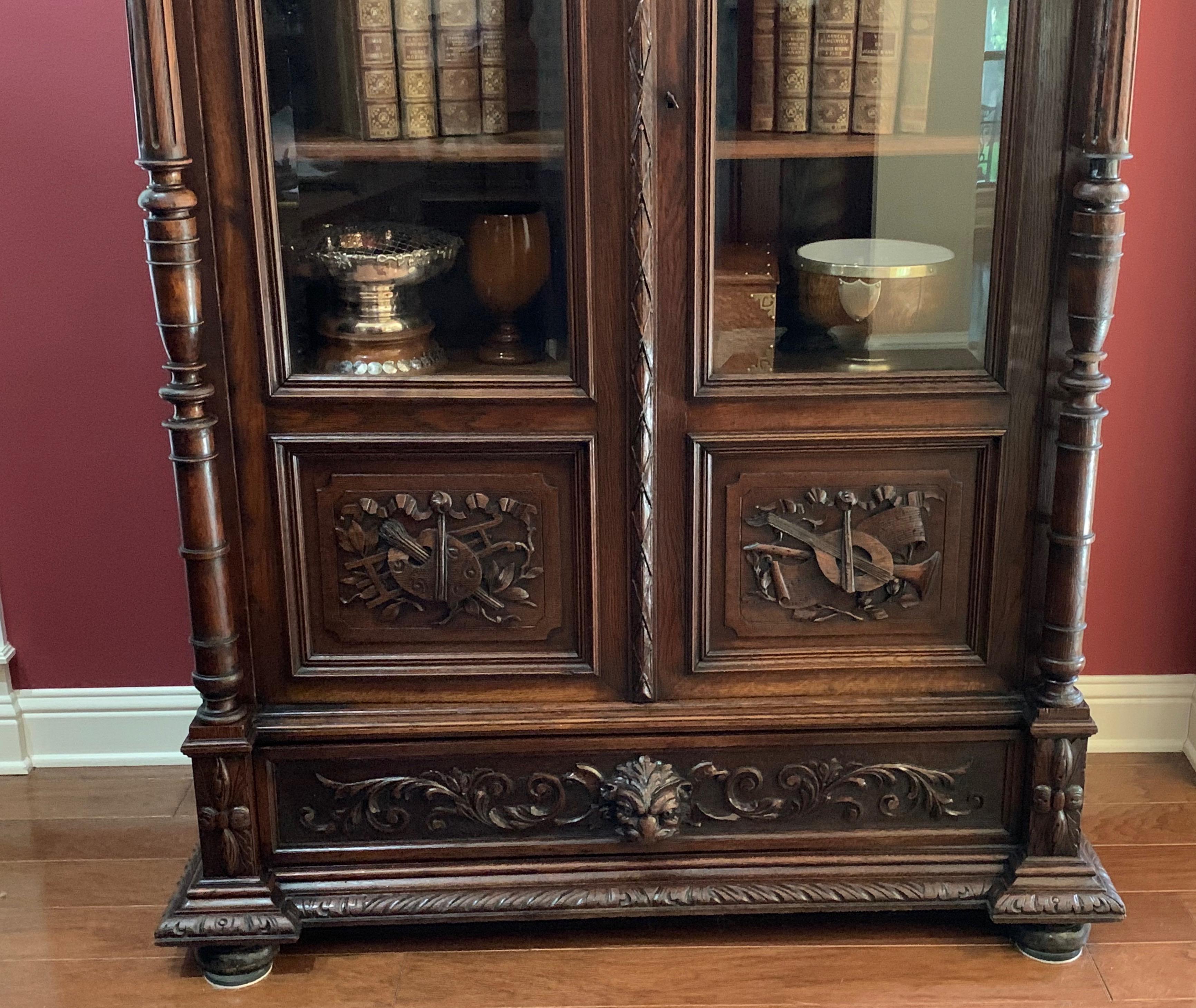 french bookcase with glass doors