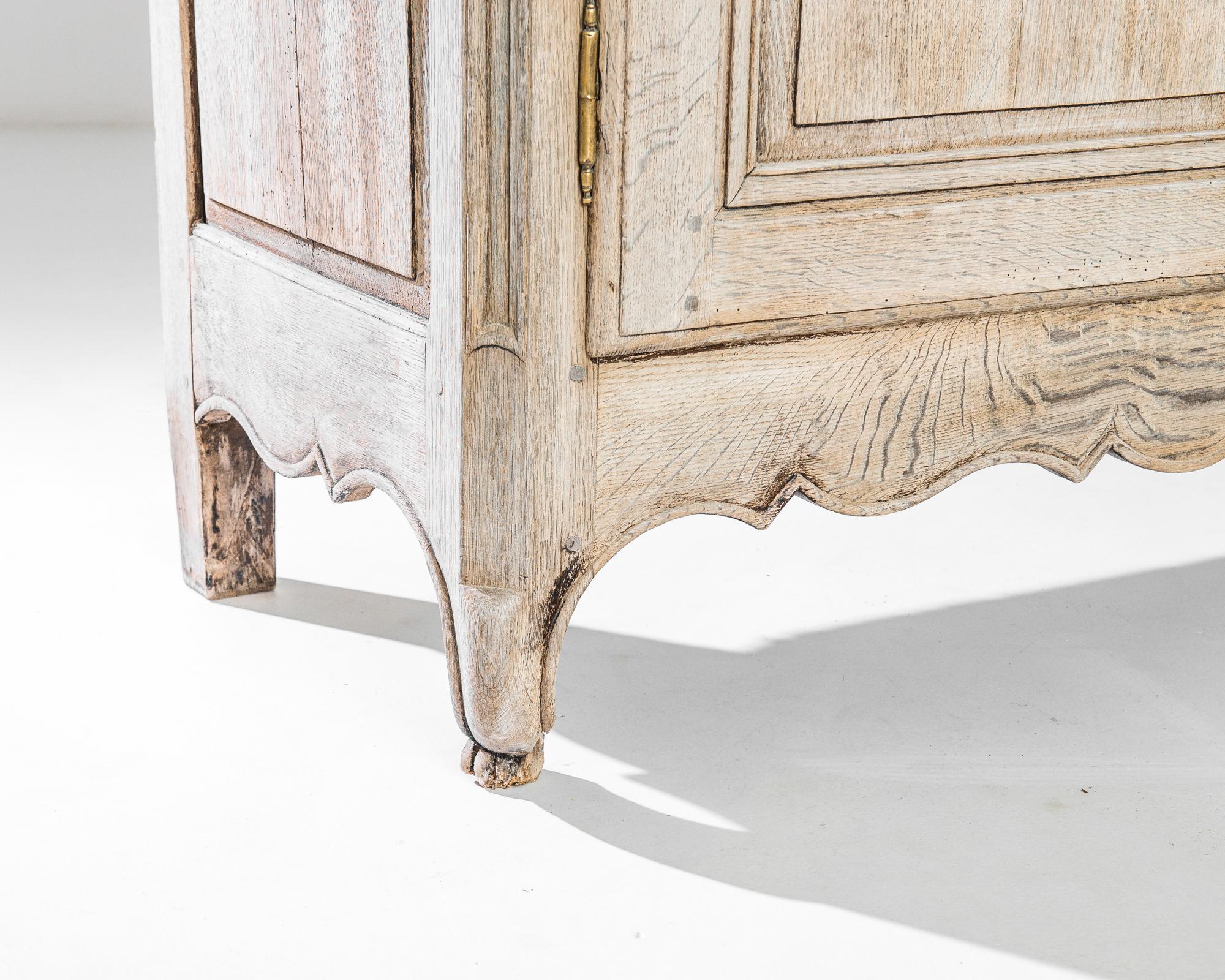 Bleached 19th Century French Carved Oak Buffet