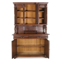19th Century French Carved Oak Buffet Hutch