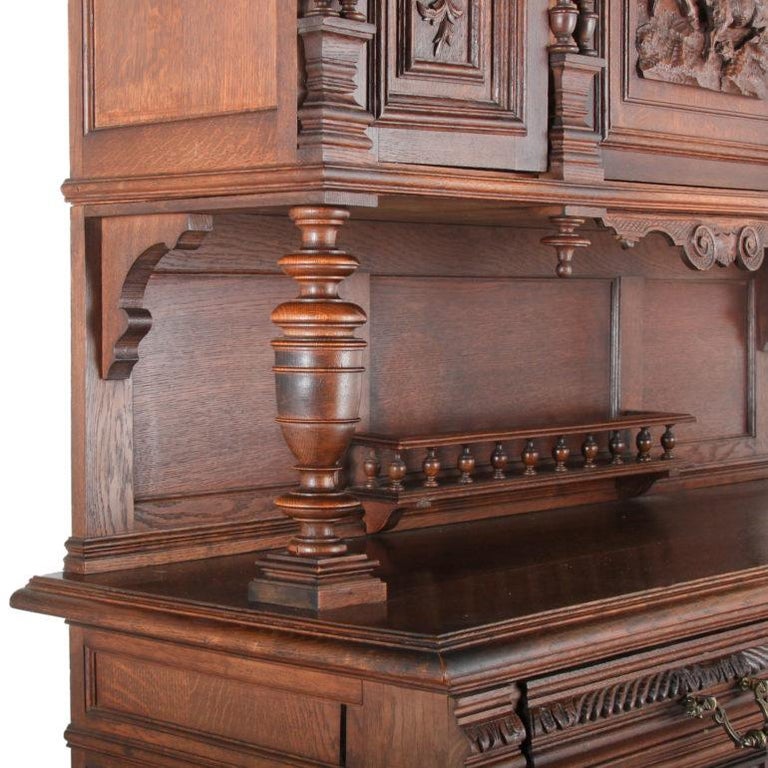 19th Century French Carved Oak Buffet Hutch at 1stDibs
