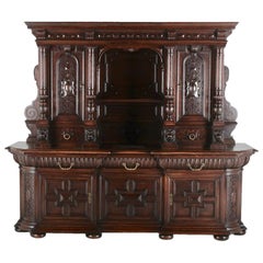 19th Century French Carved Oak Cabinet