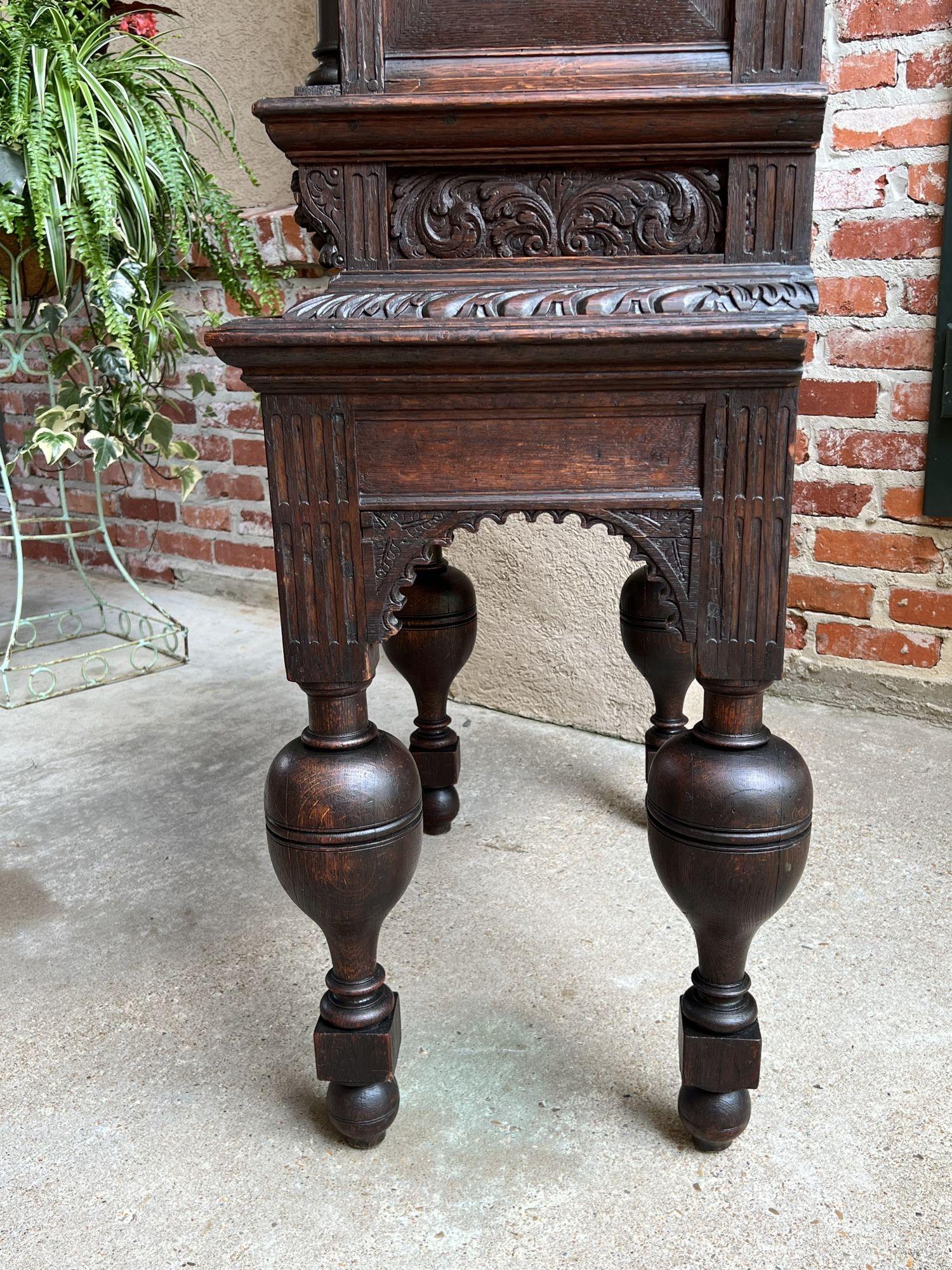 Antique French Carved Oak Cabinet Vestry Altar Wine Renaissance c1860 For Sale 14