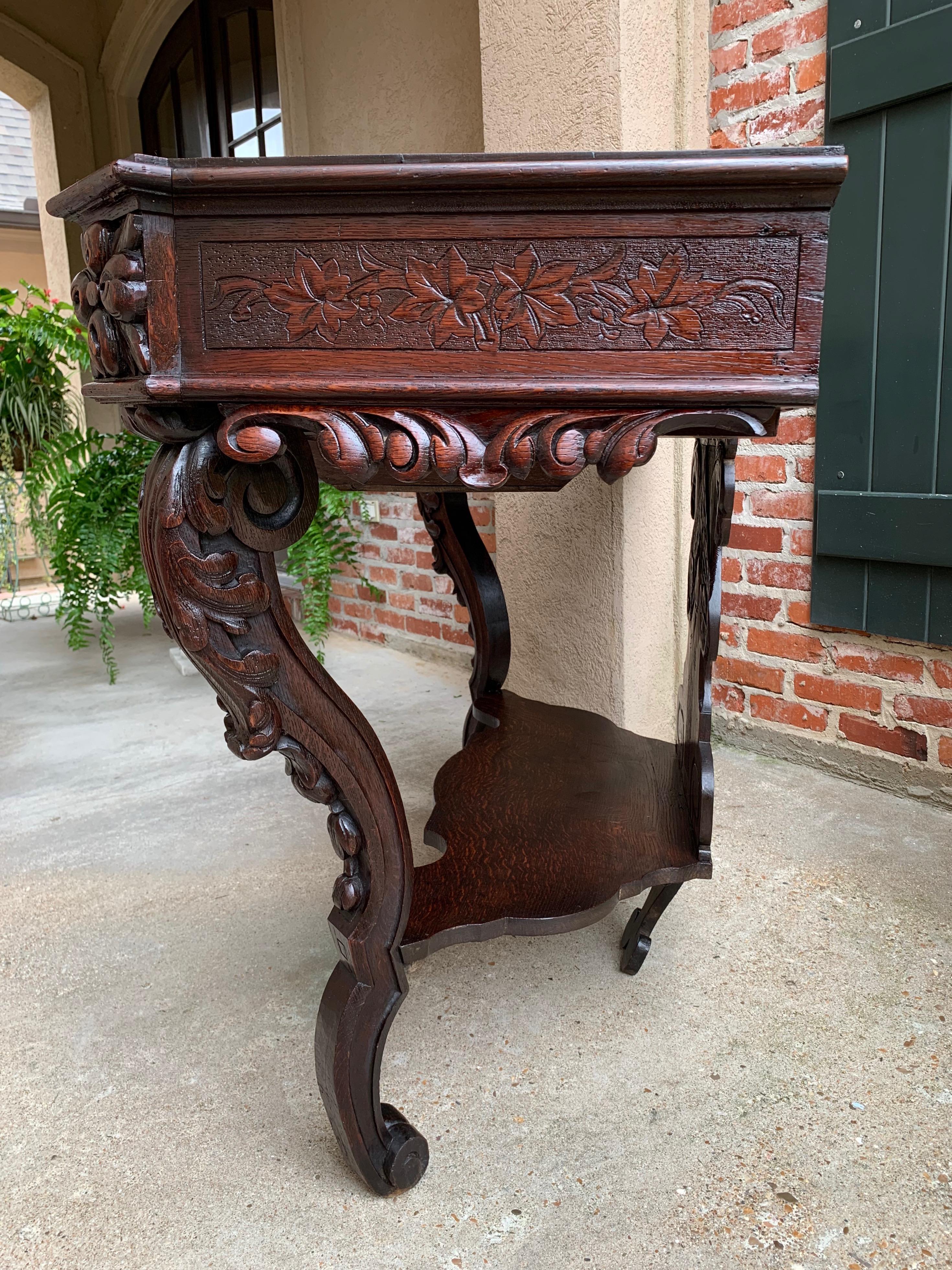 19th century French Carved Oak Console Sofa Foyer Table Sideboard Black Forest For Sale 5