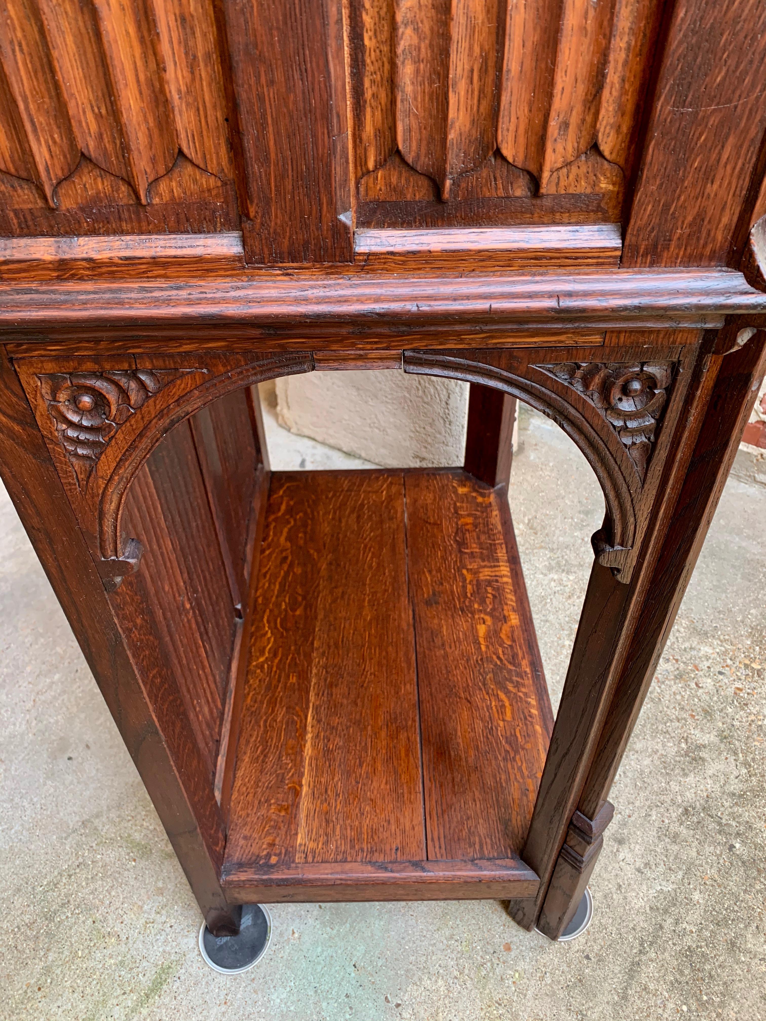 19th Century French Carved Oak Gothic Vestry Sacristy Altar Wine Cabinet Bar  7