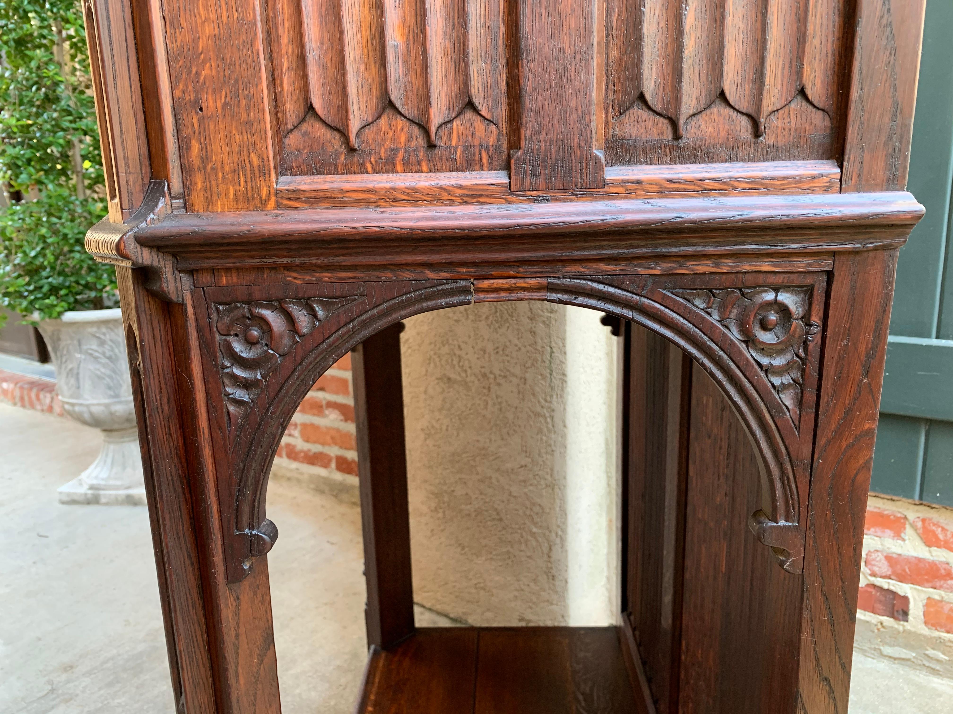 19th Century French Carved Oak Gothic Vestry Sacristy Altar Wine Cabinet Bar 8