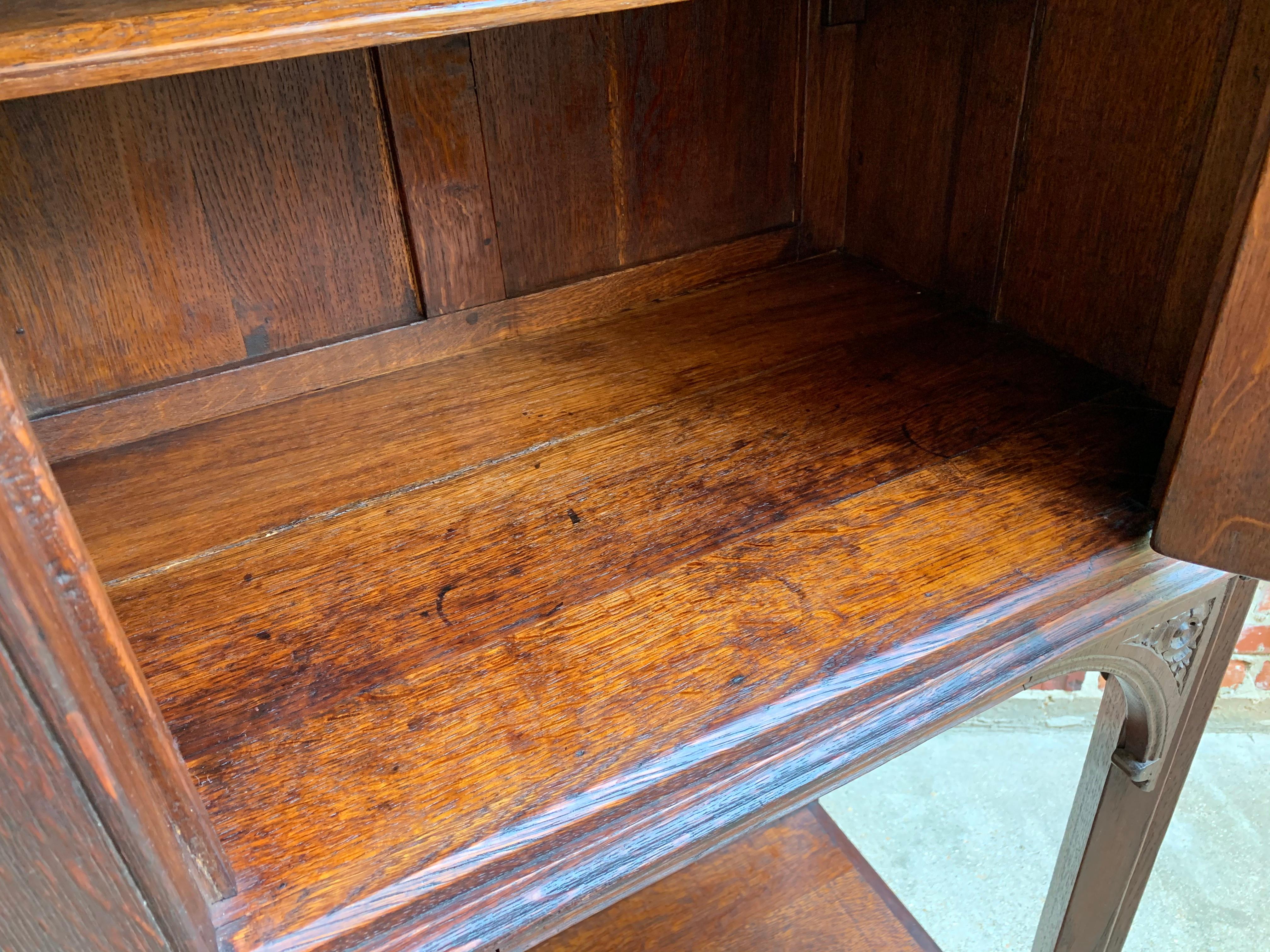 19th Century French Carved Oak Gothic Vestry Sacristy Altar Wine Cabinet Bar 10