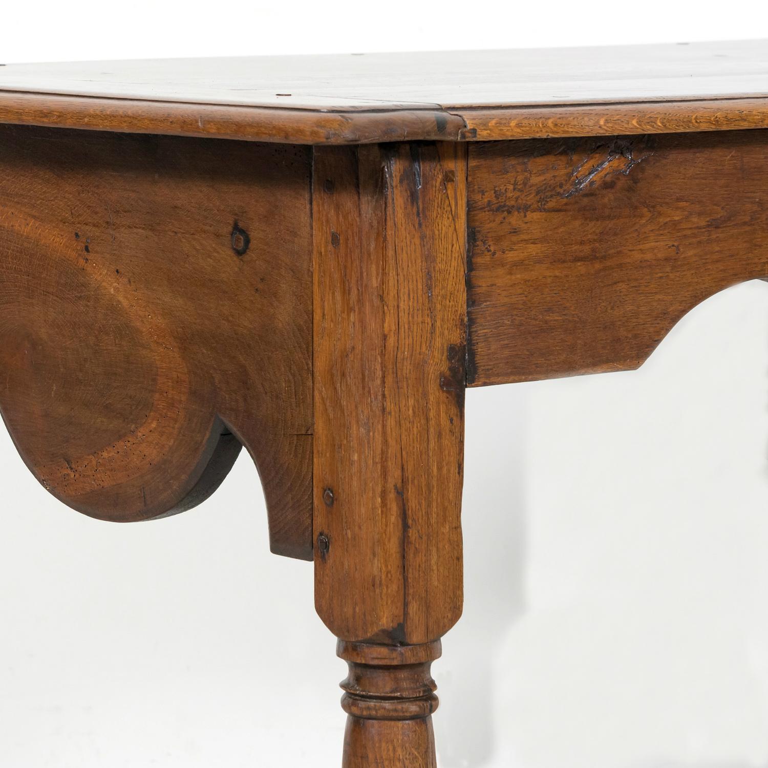 19th Century French Carved Oak Louis Philippe Period Console or Library Table For Sale 8