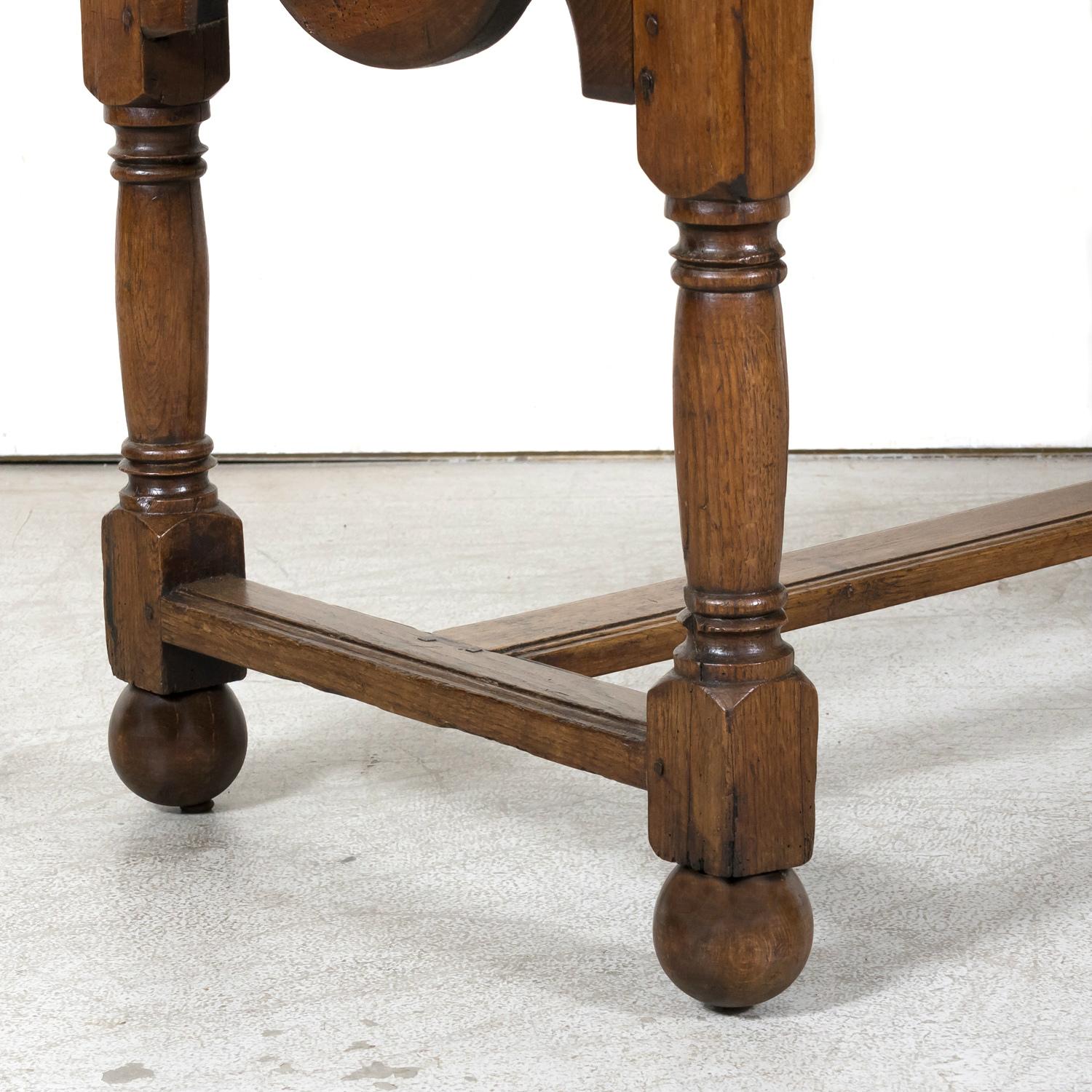 19th Century French Carved Oak Louis Philippe Period Console or Library Table For Sale 10