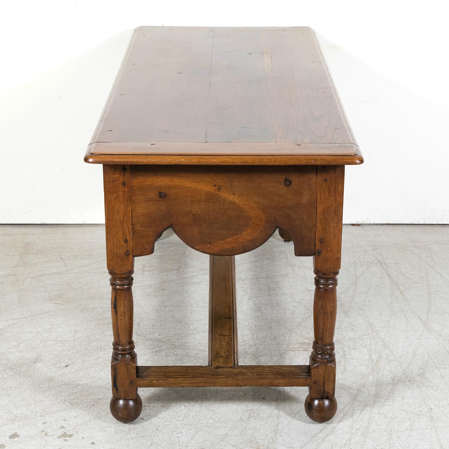 19th Century French Carved Oak Louis Philippe Period Console or Library Table For Sale 11
