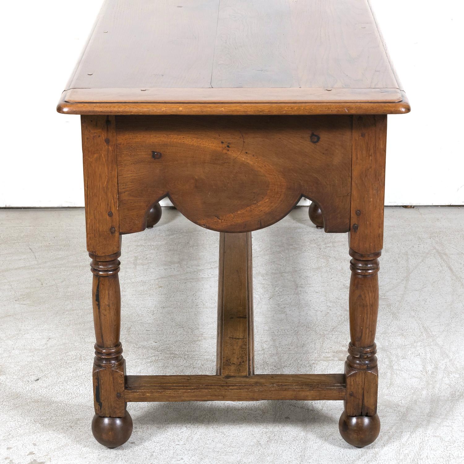 19th Century French Carved Oak Louis Philippe Period Console or Library Table For Sale 12