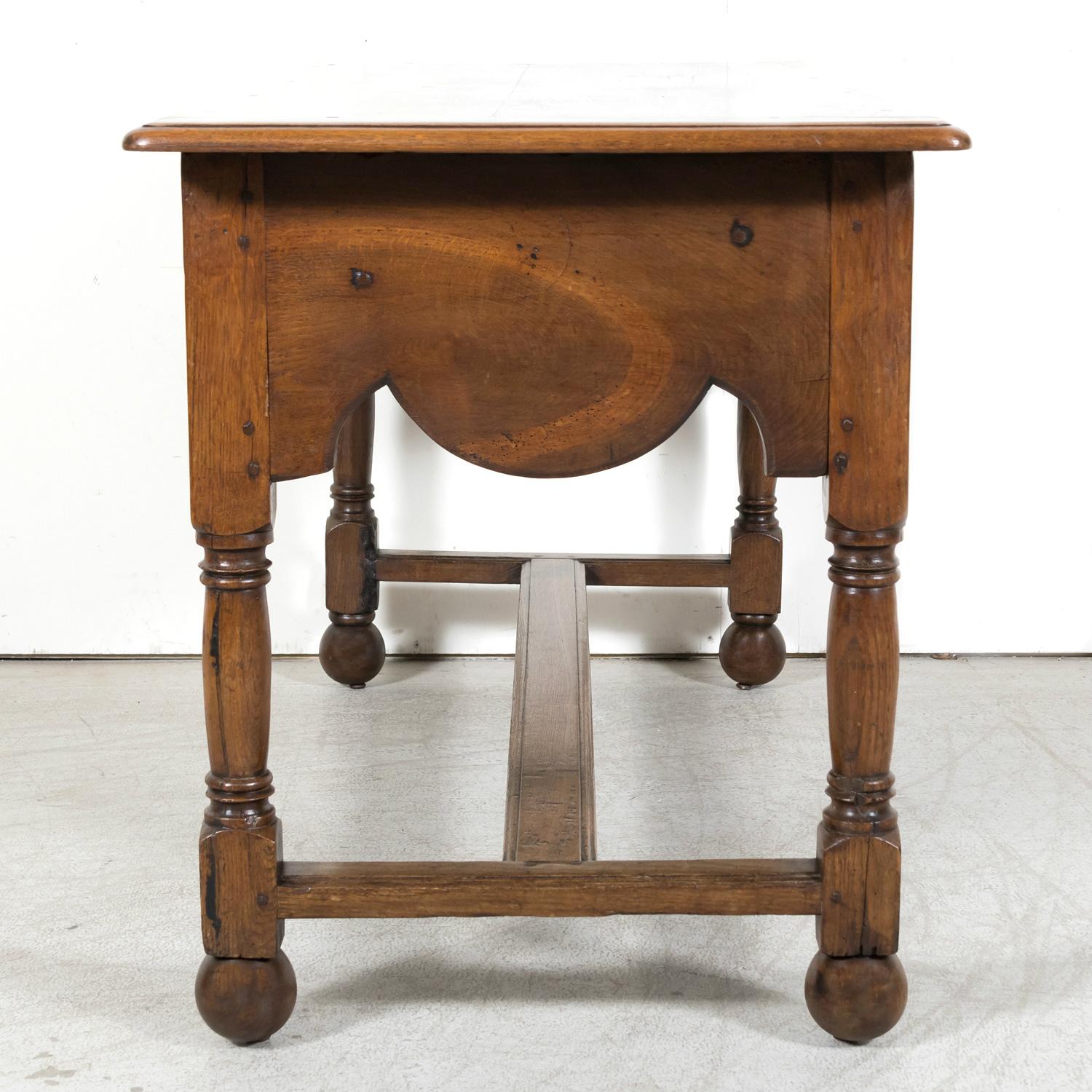 19th Century French Carved Oak Louis Philippe Period Console or Library Table For Sale 13