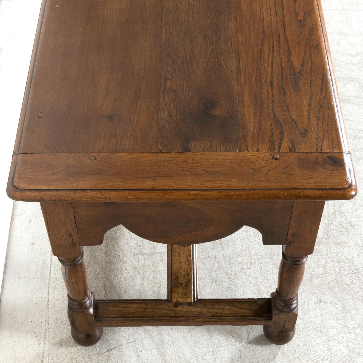 19th Century French Carved Oak Louis Philippe Period Console or Library Table For Sale 14