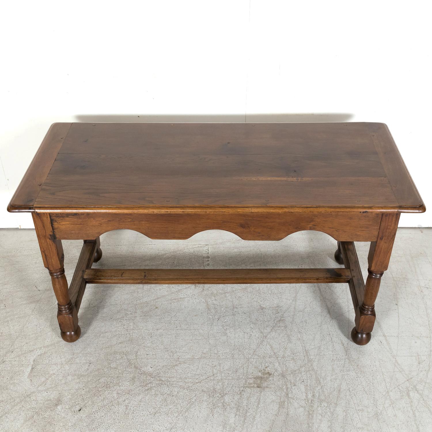 Walnut 19th Century French Carved Oak Louis Philippe Period Console or Library Table For Sale