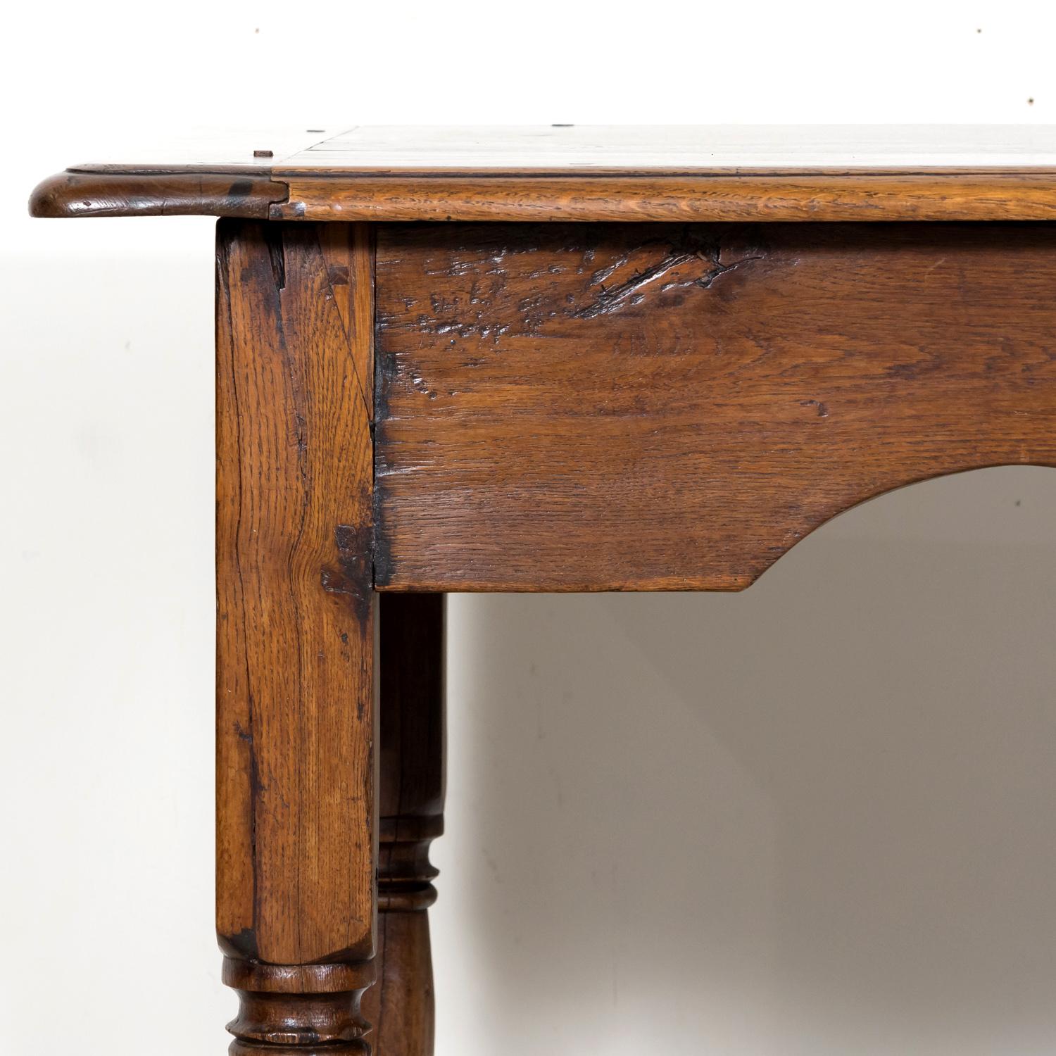 19th Century French Carved Oak Louis Philippe Period Console or Library Table For Sale 4