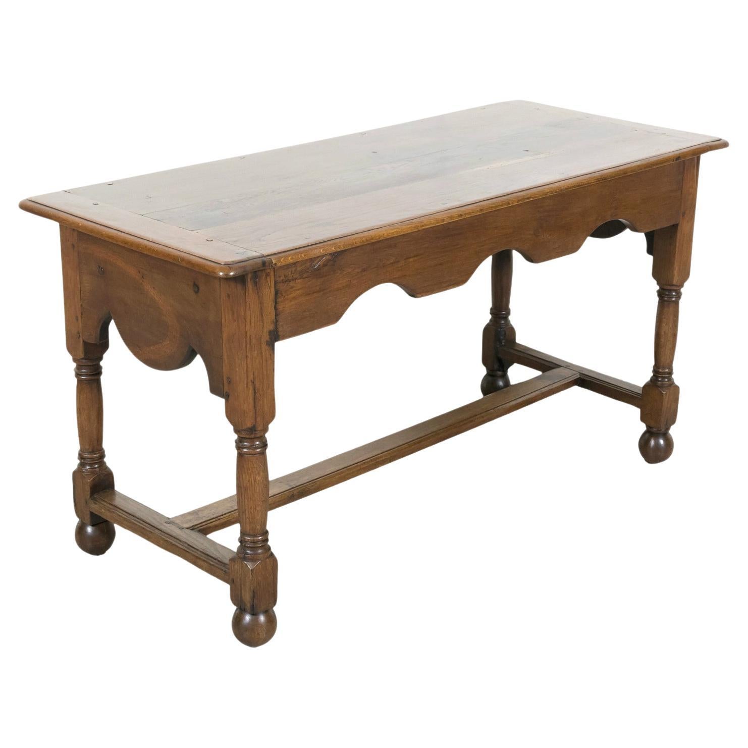 19th Century French Carved Oak Louis Philippe Period Console or Library Table For Sale