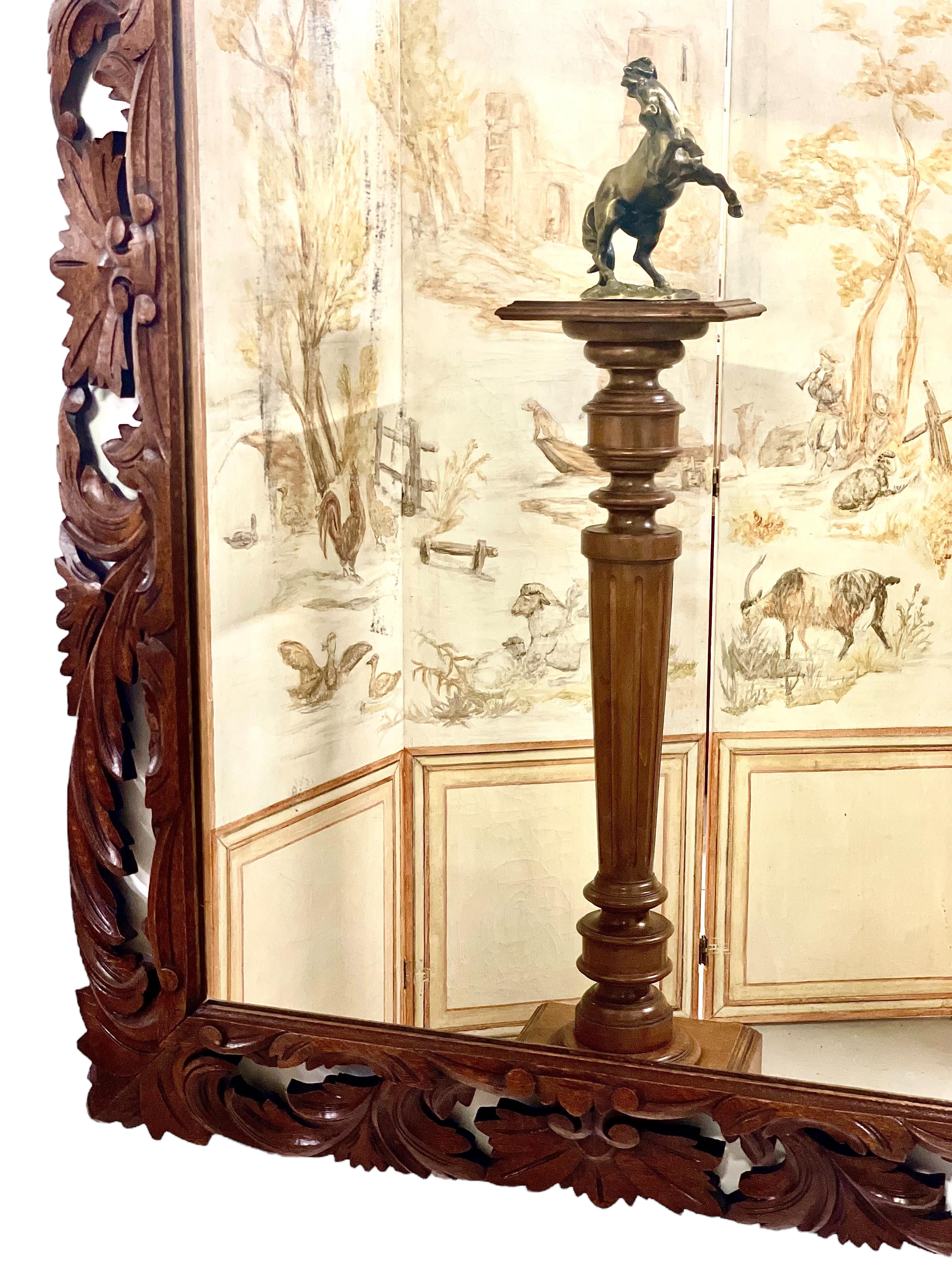 19th Century French Carved Oak Mirror For Sale 1