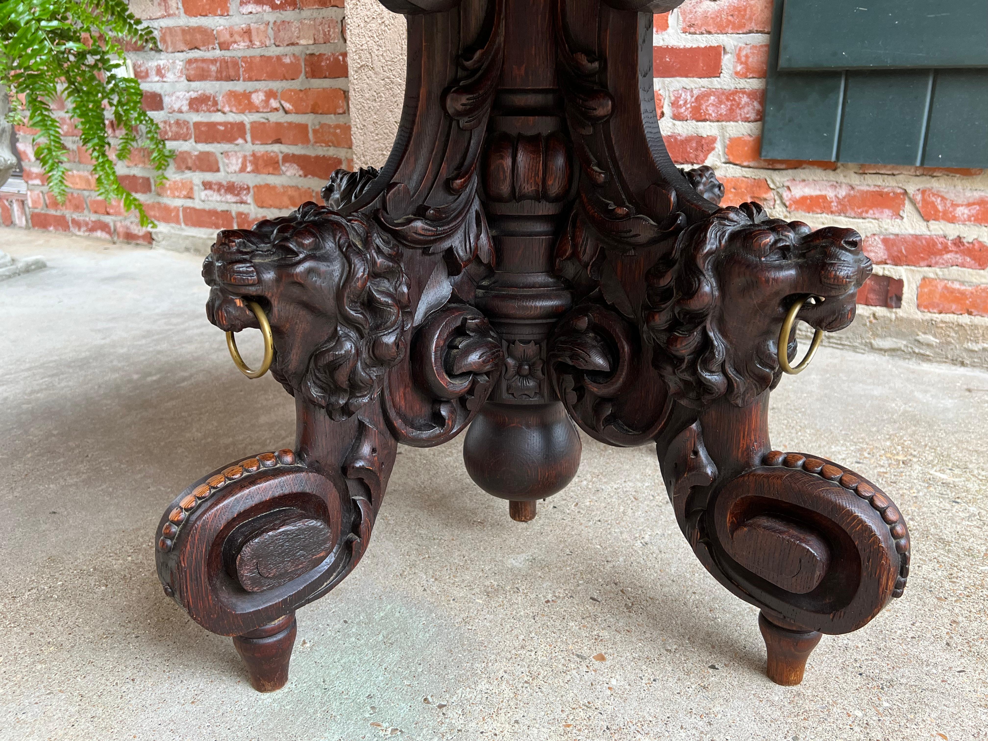 19th century French Carved Oak Oval Sofa Dining Table Lion Louis XIV Renaissance 13